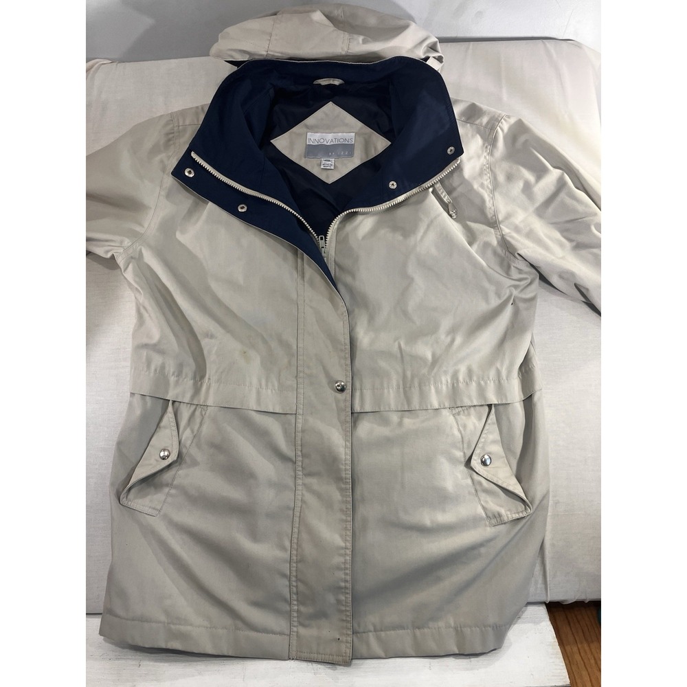 Innovations By Izzi Vintage Women's tan and cream Jacket, Thin Material, Size L